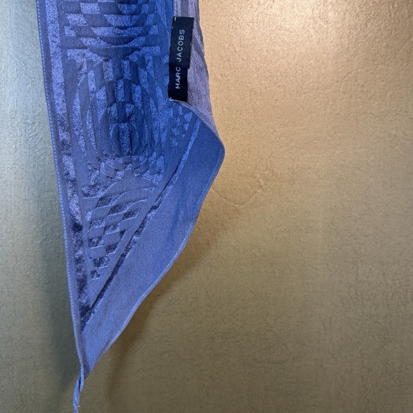 Marc Jacob's 100% Silk Scarf Purple Two Tone Geometric Pointed Ends - Picture 14 of 16